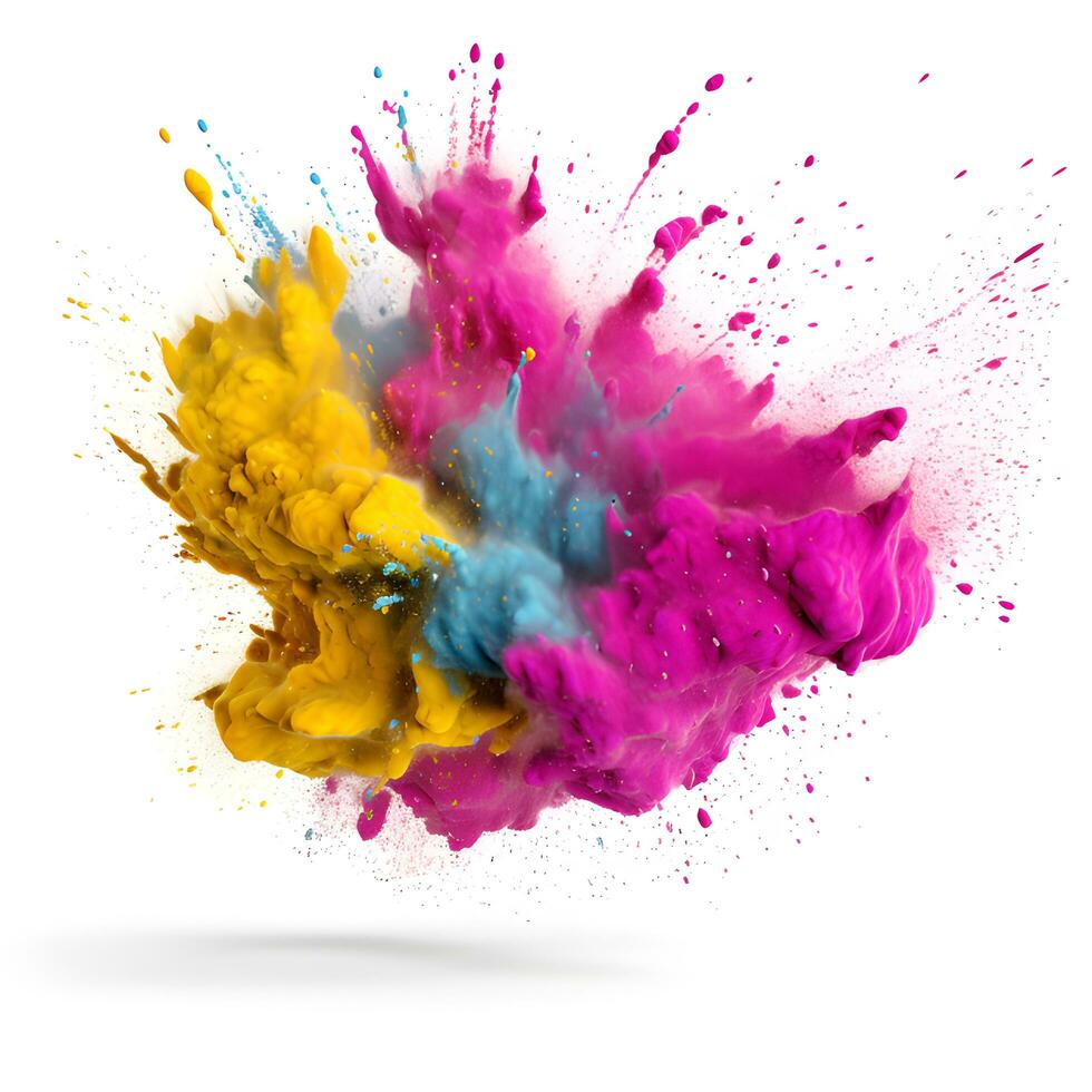 Color powder splash. Celebrate the vibrant festival of Holi. AI generetive photo