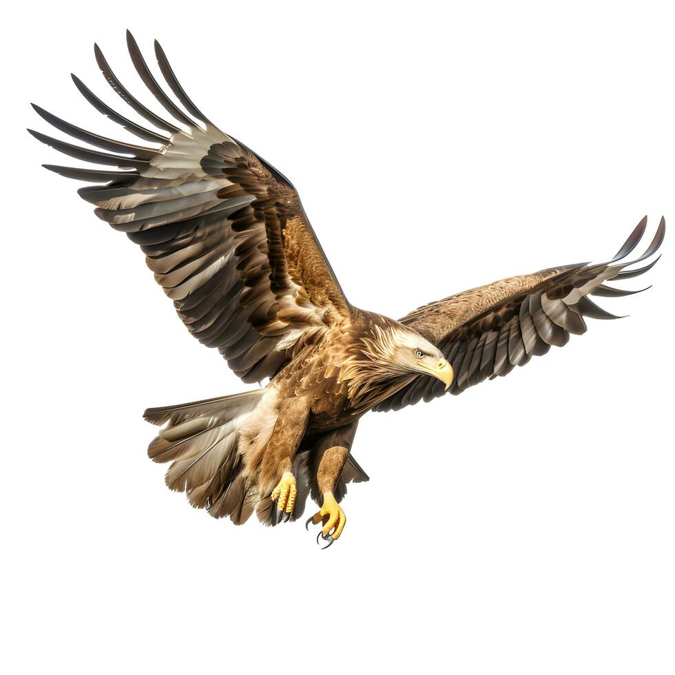 An American Bald Eagle coming in for a landing. AI generetive photo