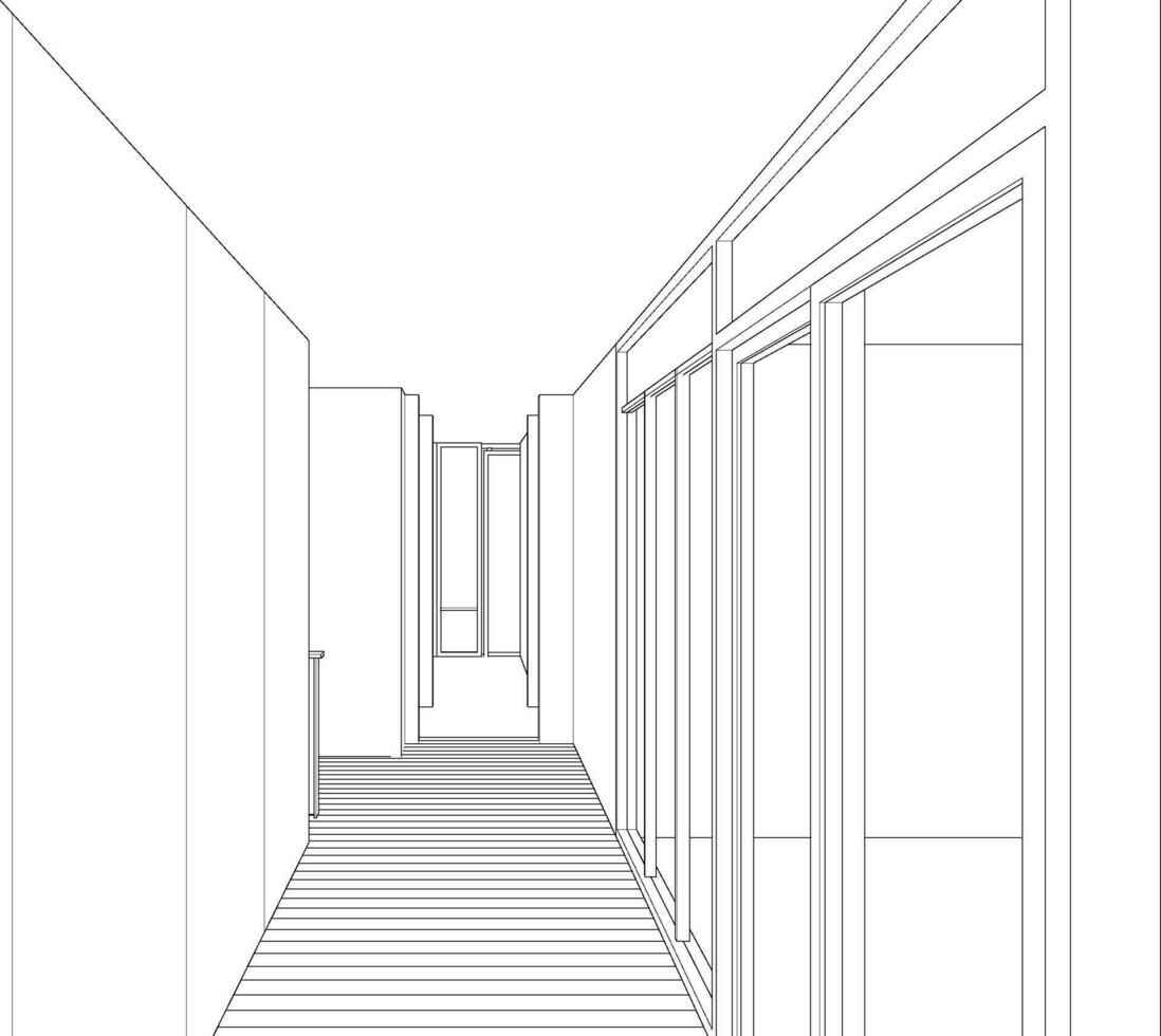 3D illustration of residential project vector