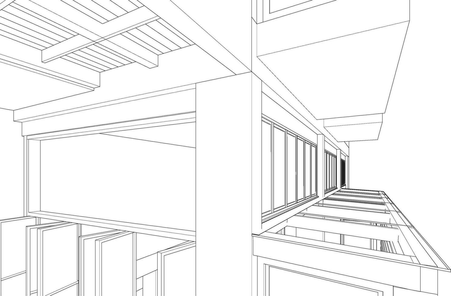 3D illustration of residential project vector