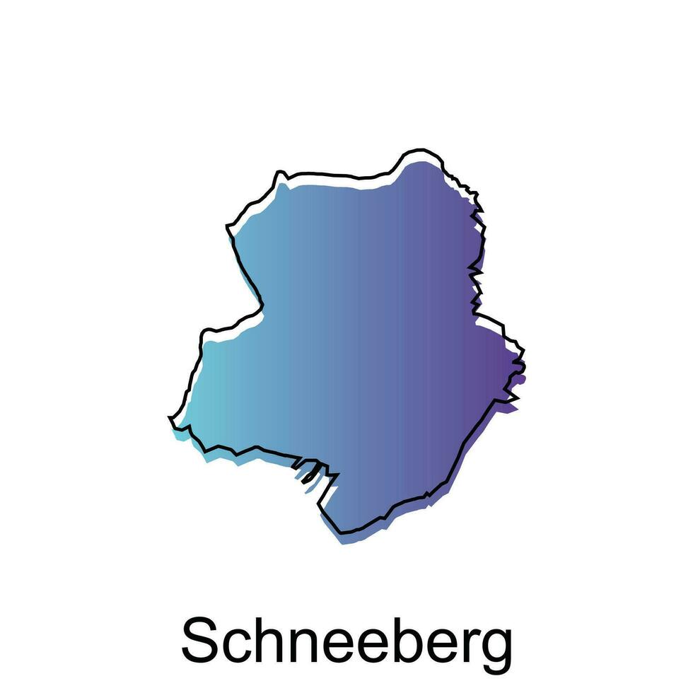 mapa ciudad de schneeberg. vector mapa de el alemán país. vector ilustración diseño modelo