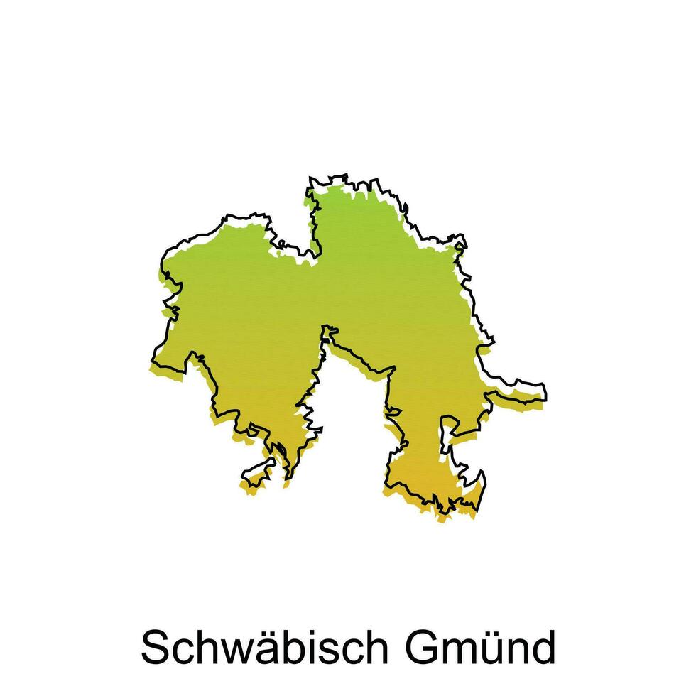 Schwabisch Gmund City Map illustration. Simplified map of Germany Country vector design template