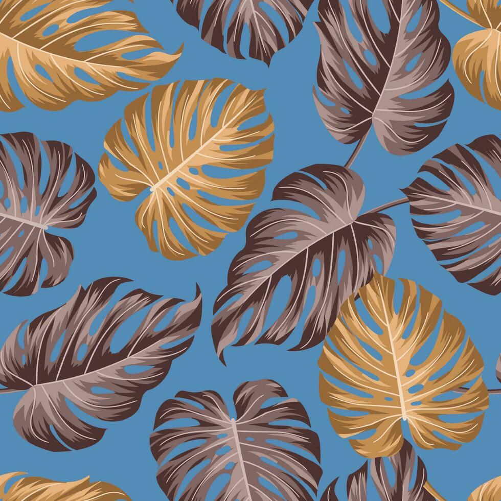 Floral seamless pattern with leaves. tropical background vector
