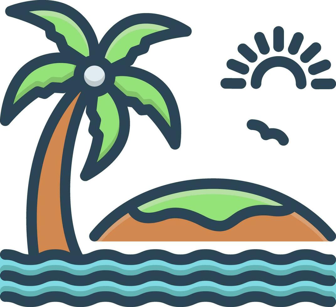 color icon for island vector