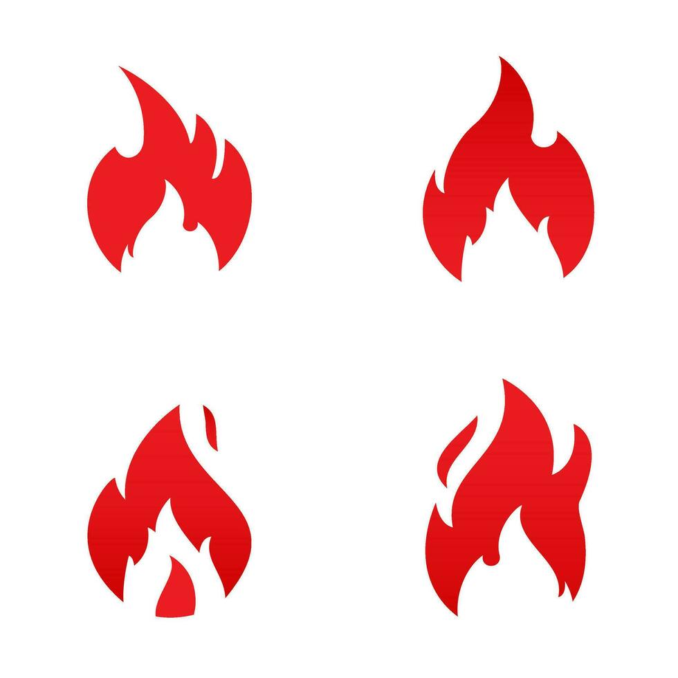 Set of Fire Vector template, firewood logo vector illustration