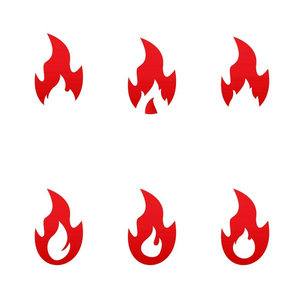 Set of Fire Vector template, firewood logo vector illustration