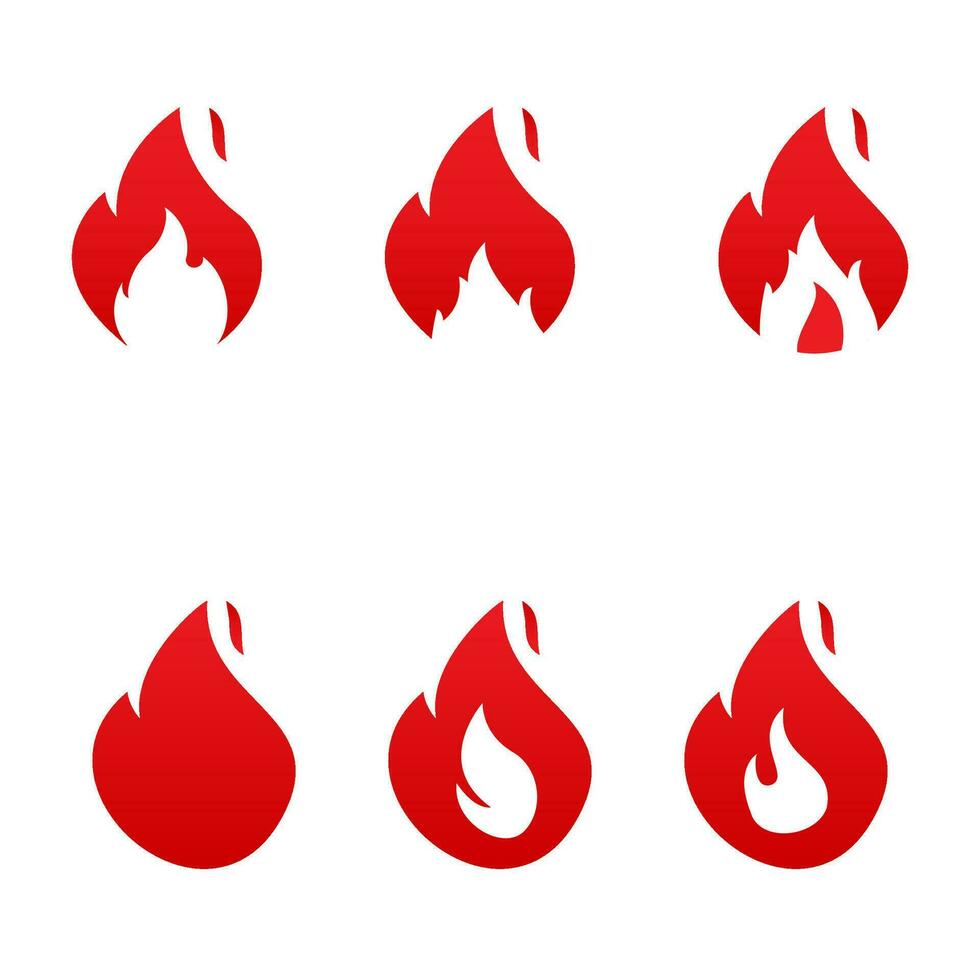 Set of Fire Vector template, firewood logo vector illustration