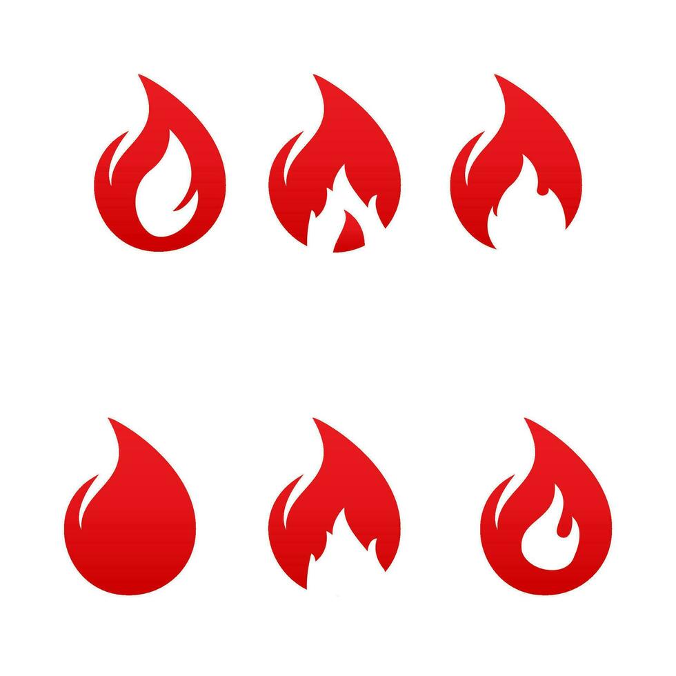 Set of Fire Vector template, firewood logo vector illustration