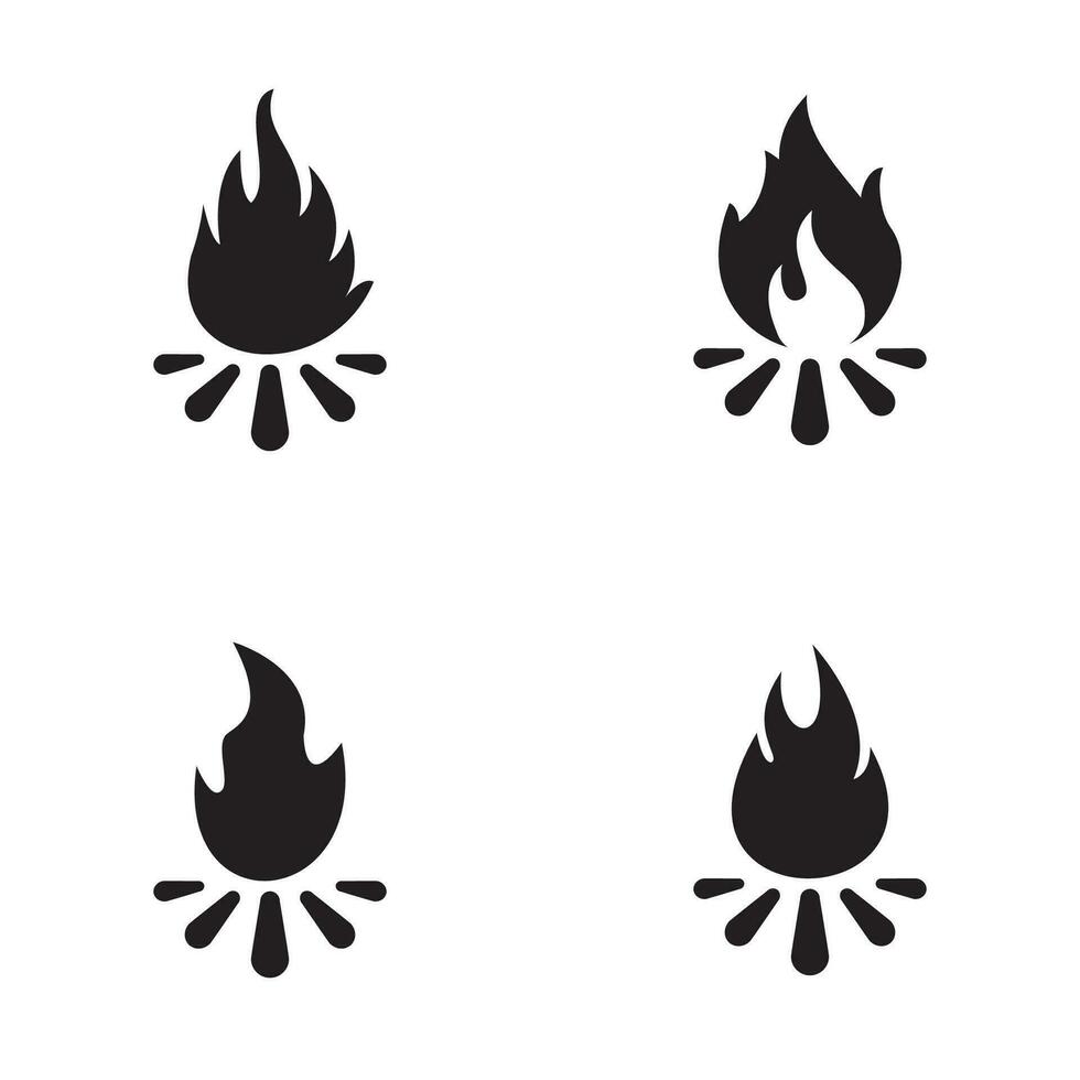 Set of Fire Vector template, firewood logo vector illustration