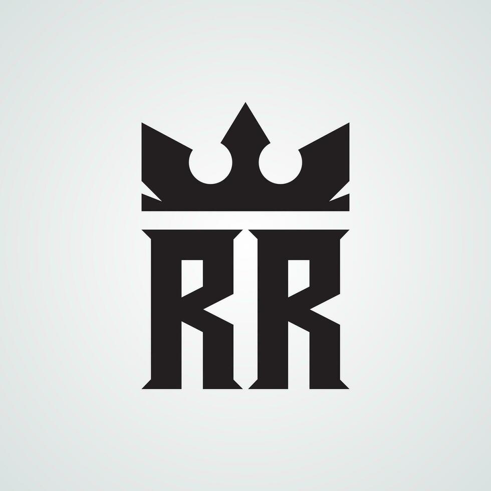 Modern logo Design Template. Crown RR Logo Vector