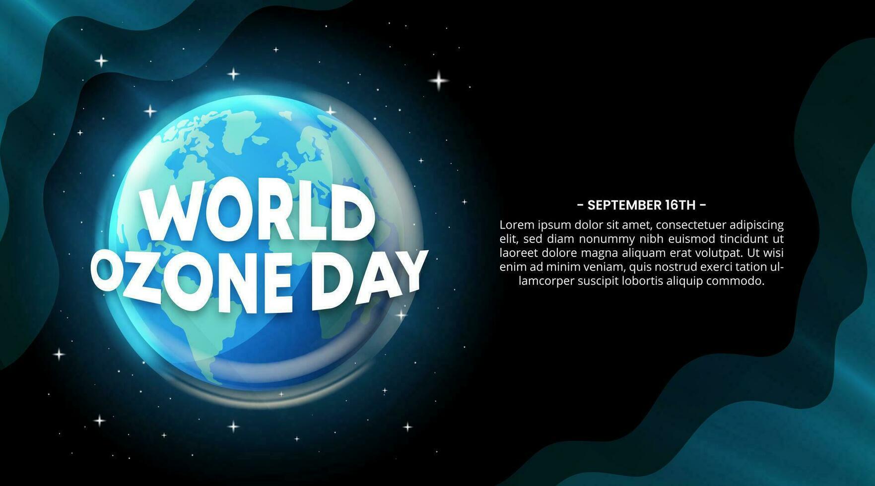 World Ozone Day background with the earth from outer space vector