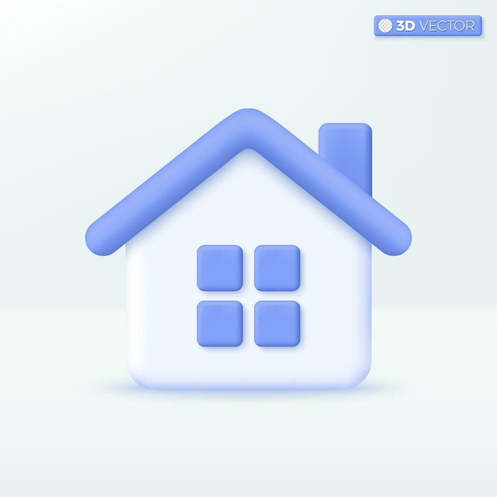 House icon symbols. Trendy Smart Home, Real estate, loan, mortgage, back concept. 3D vector isolated illustration design. Cartoon pastel Minimal style. You can used for mobile app, ux, ui, print ad.