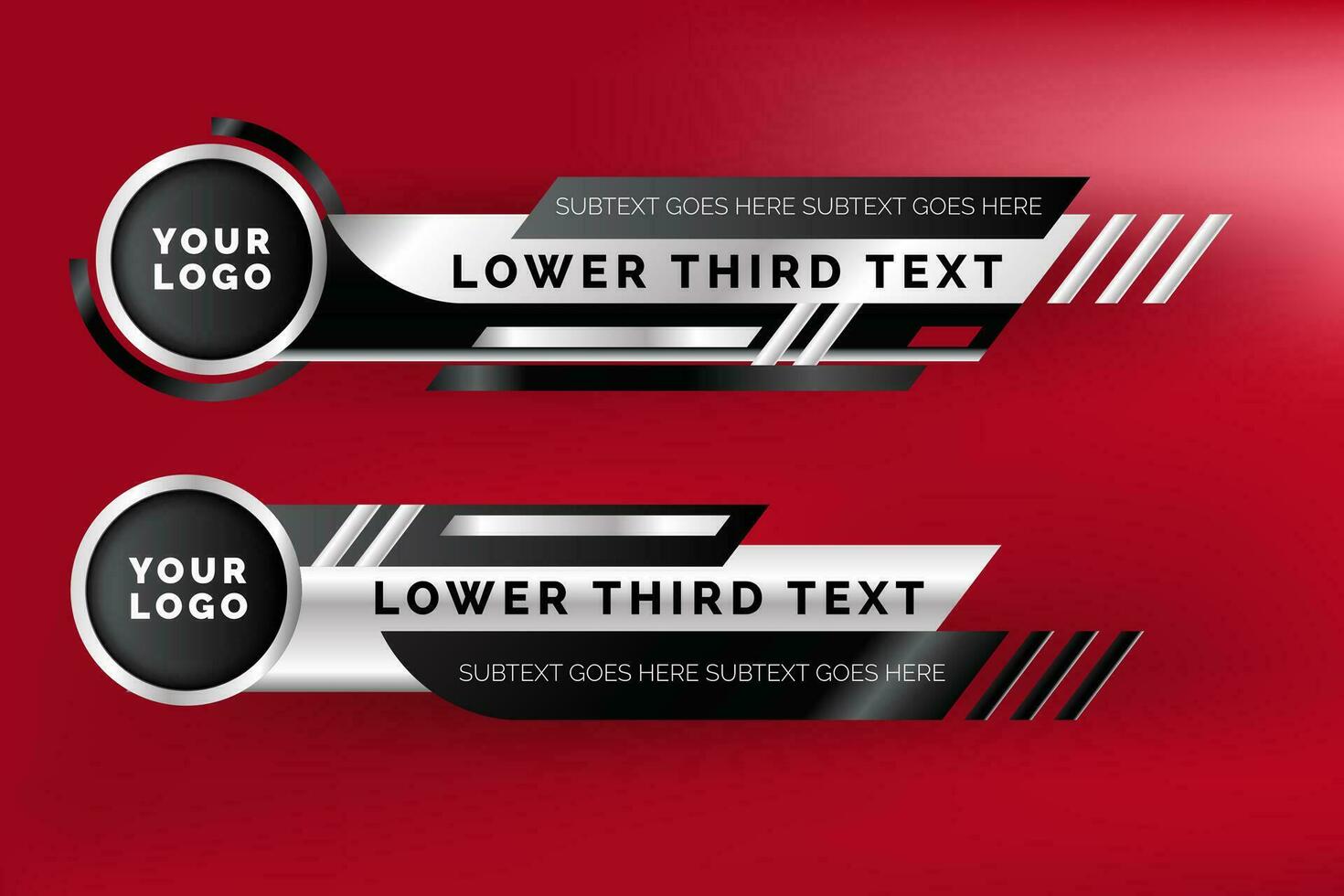 banner geometric lower third banner vector red background