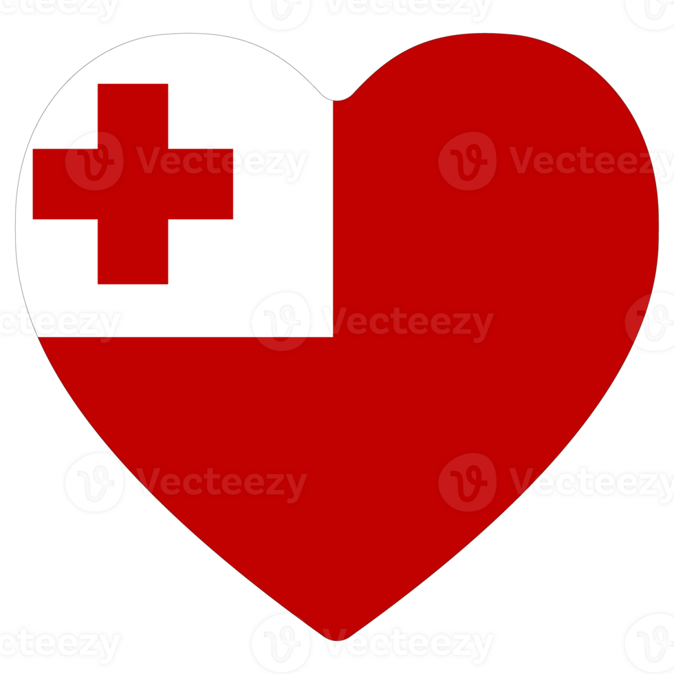 Tonga flag heart shape. Flag of Tonga heart shape png