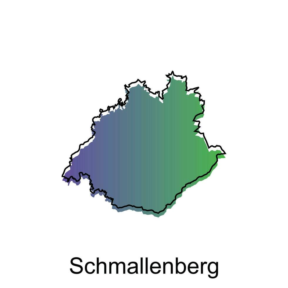 Schmallenberg City Map illustration. Simplified map of Germany Country vector design template