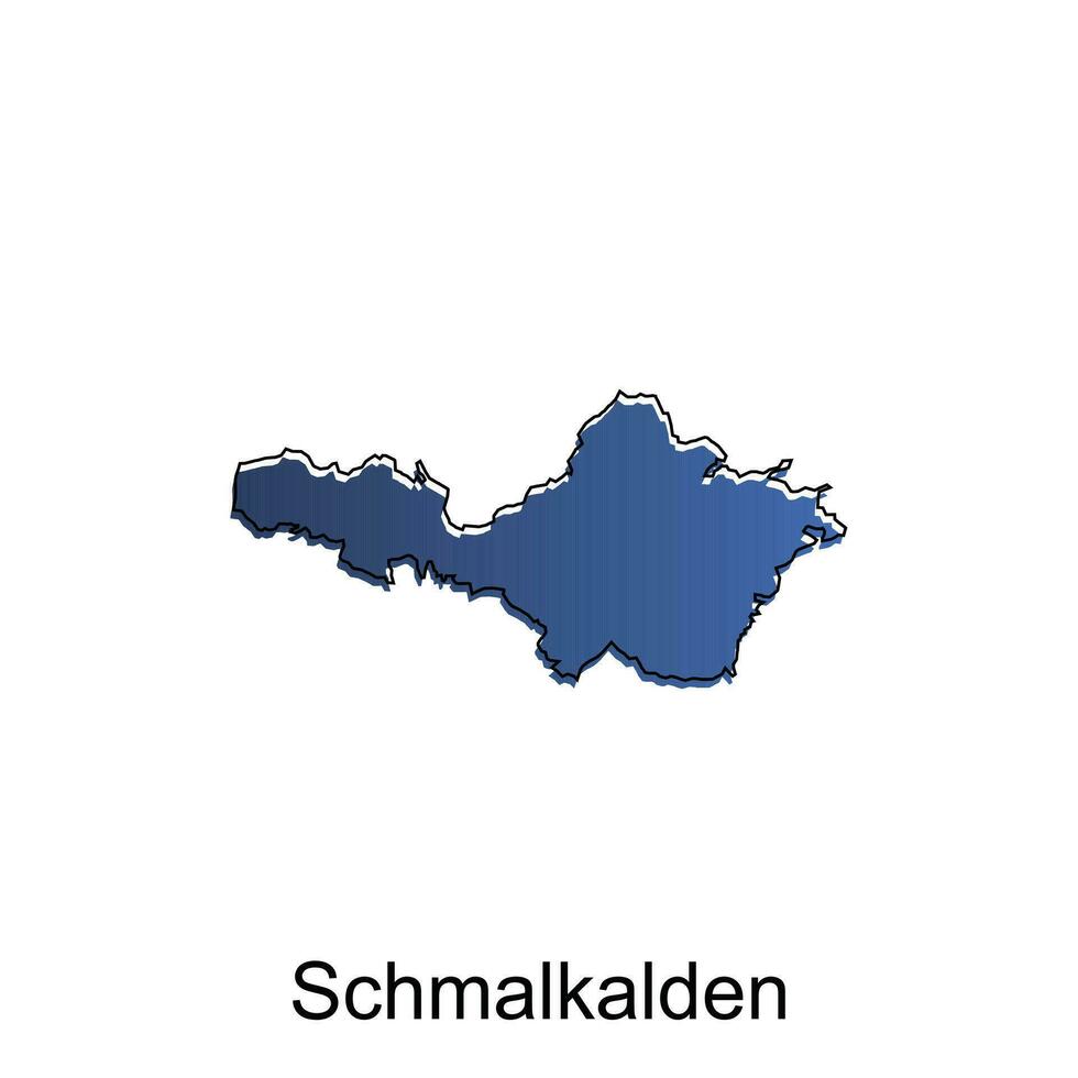 Schmalkalden City Map illustration. Simplified map of Germany Country vector design template