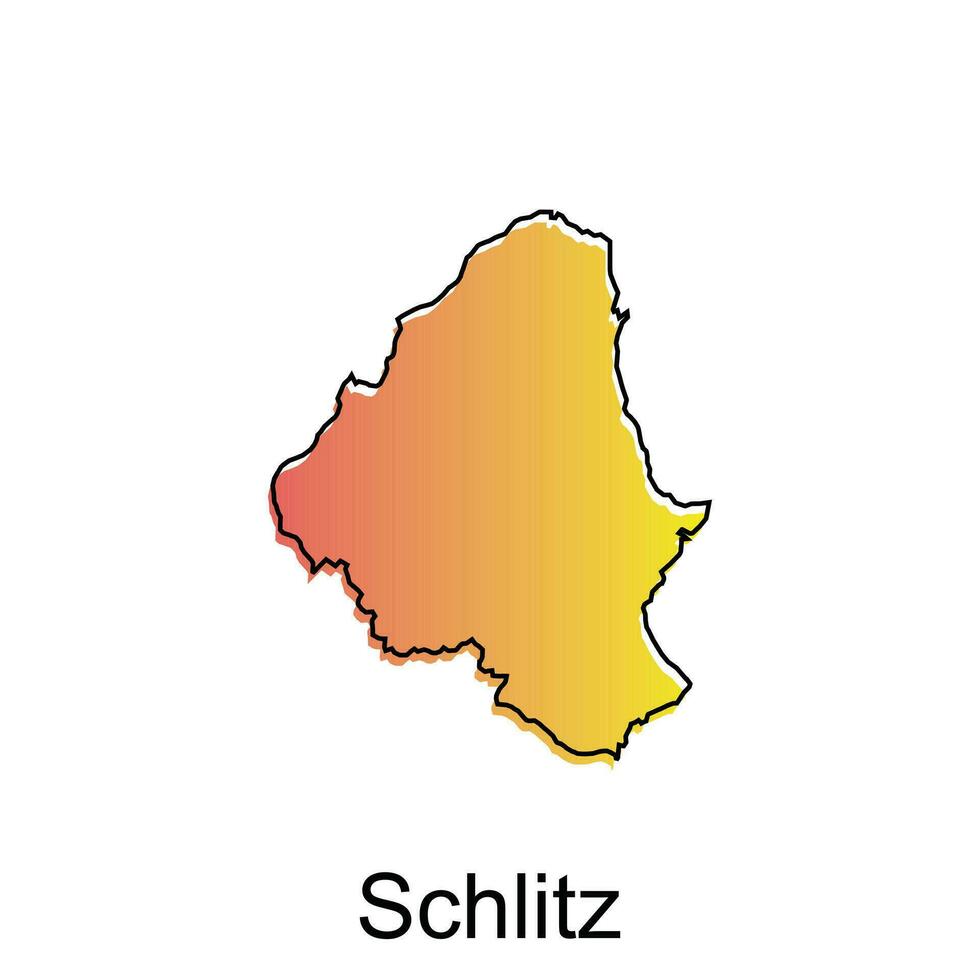 Schlitz City Map illustration. Simplified map of Germany Country vector design template