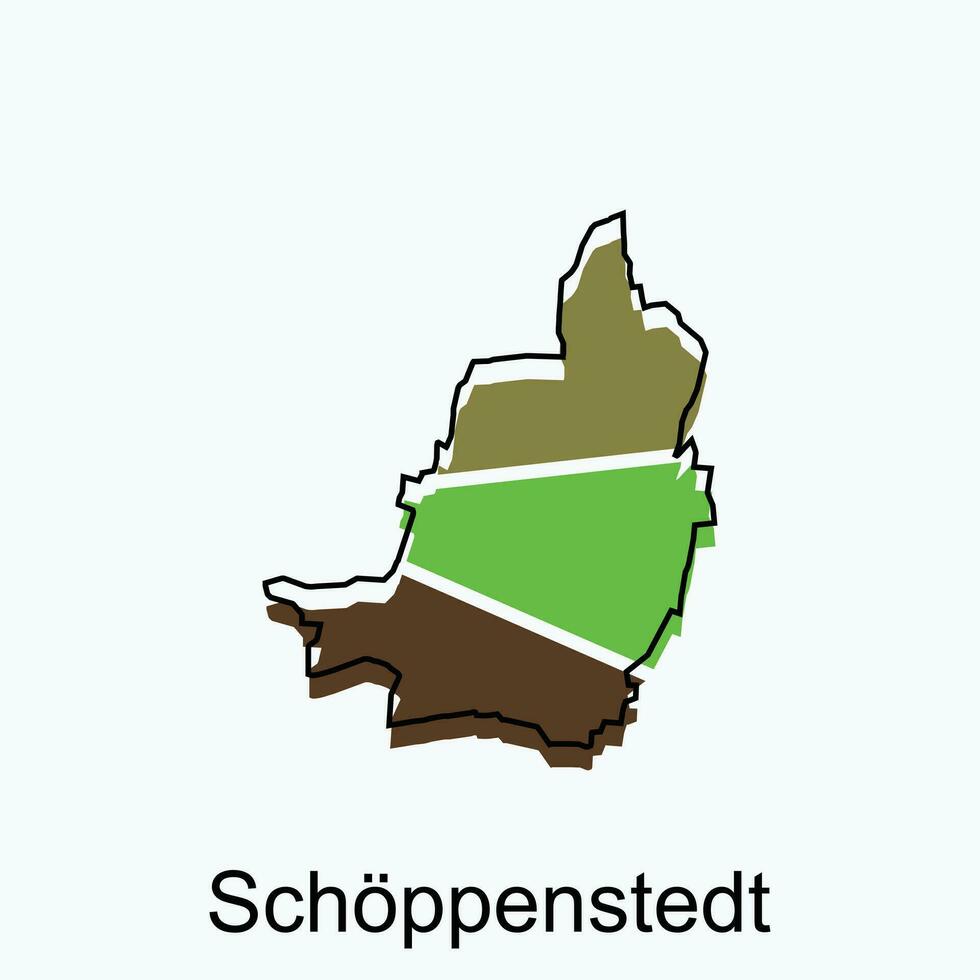 Schoppenstedt City Map illustration. Simplified map of Germany Country vector design template