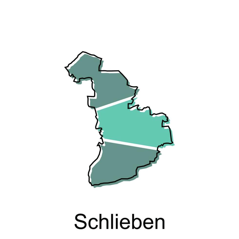 Schlieben City Map illustration. Simplified map of Germany Country vector design template