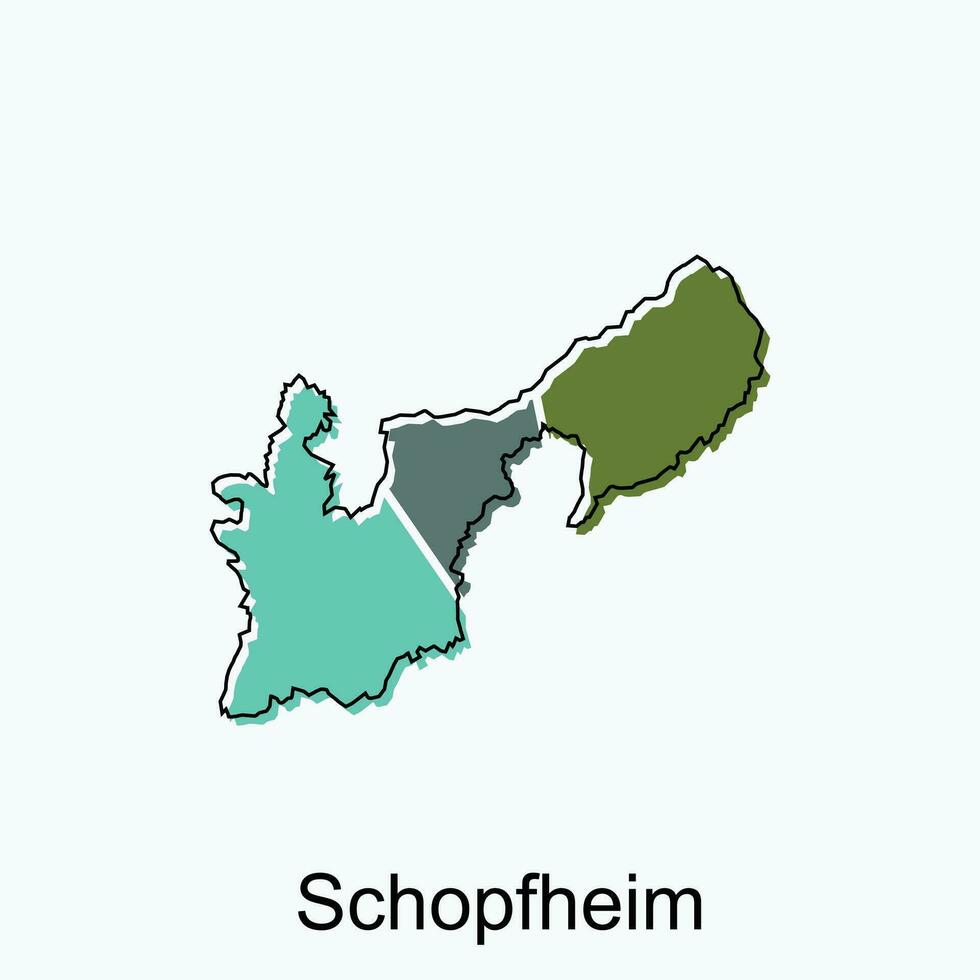 vector map of Schopfheim colorful modern outline design, World map country vector illustration design template