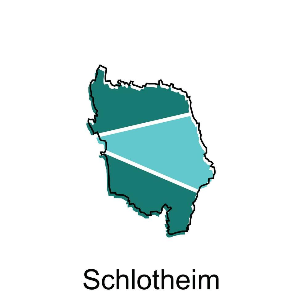 Schlotheim City Map illustration. Simplified map of Germany Country vector design template