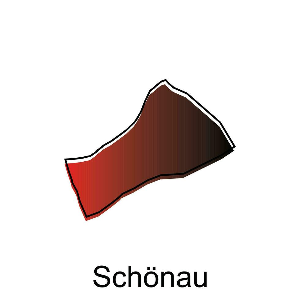 Schonau City Map illustration. Simplified map of Germany Country vector design template