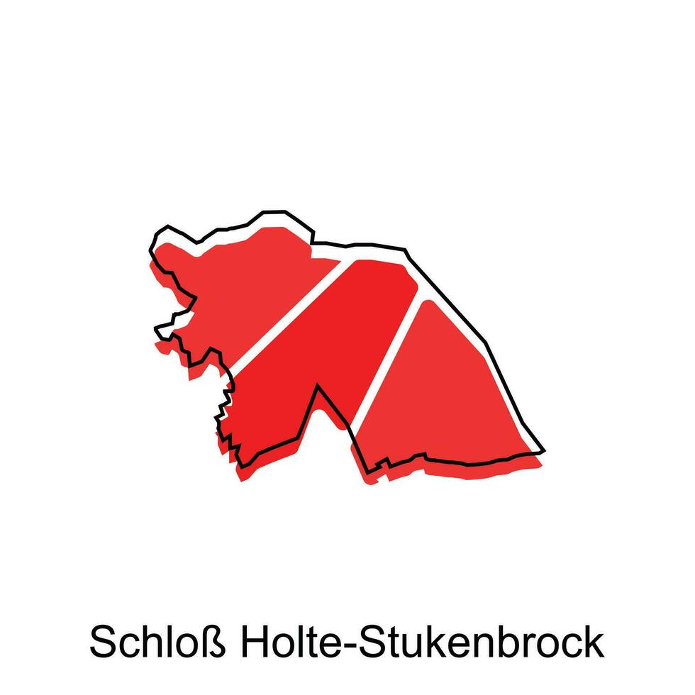 Schlob Holte Stukenbrock City Map illustration. Simplified map of Germany Country vector design template
