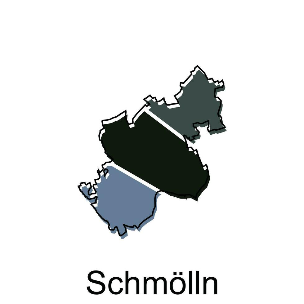 vector mapa de Schmolln vistoso moderno contorno diseño, mundo mapa país vector ilustración diseño modelo