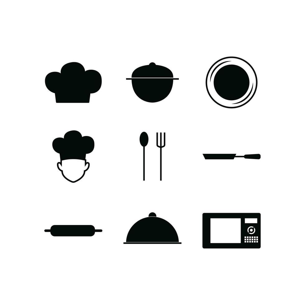 Cooking icon vector silhouette food kitchen restaurant