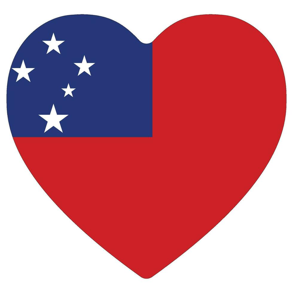 Samoa flag heart shape. Flag of Samoa heart shape vector