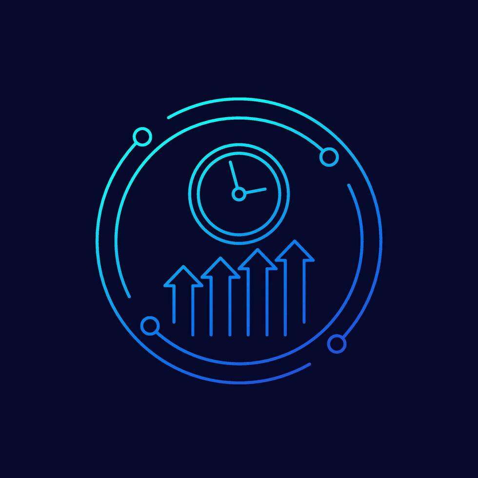 time to grow icon, linear design vector
