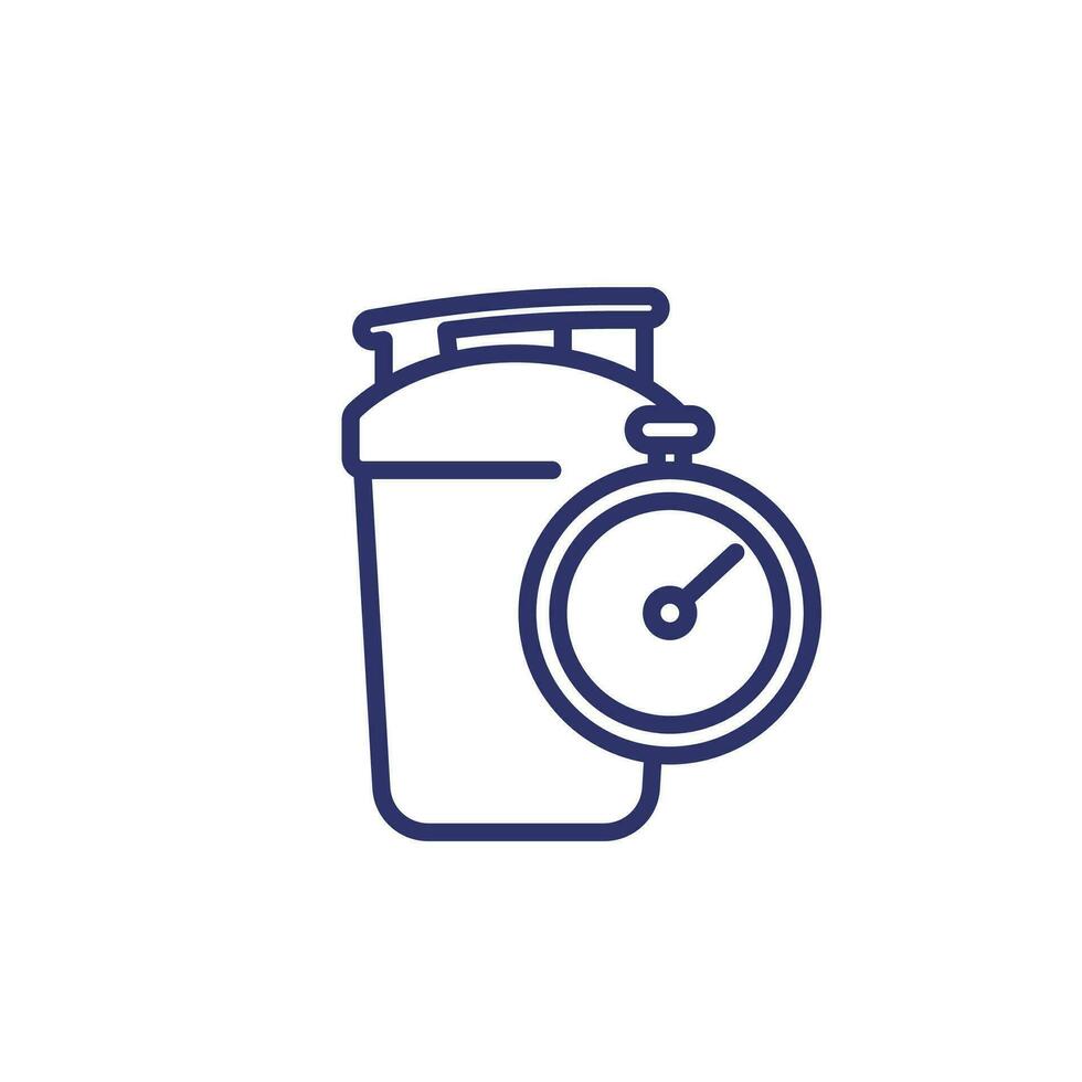 Shaker line icon with a timer vector