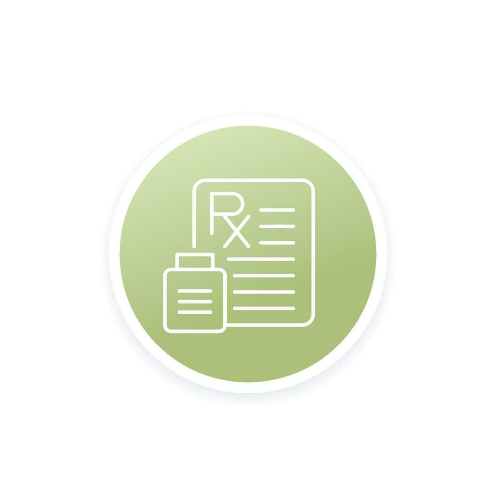 medical prescription line icon, vector