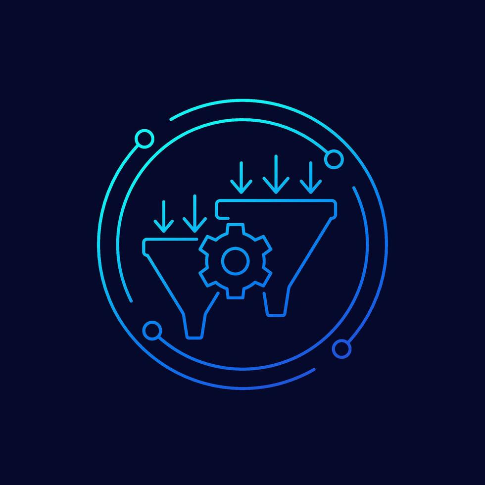 Conversion rate optimization icon, CRO linear design vector