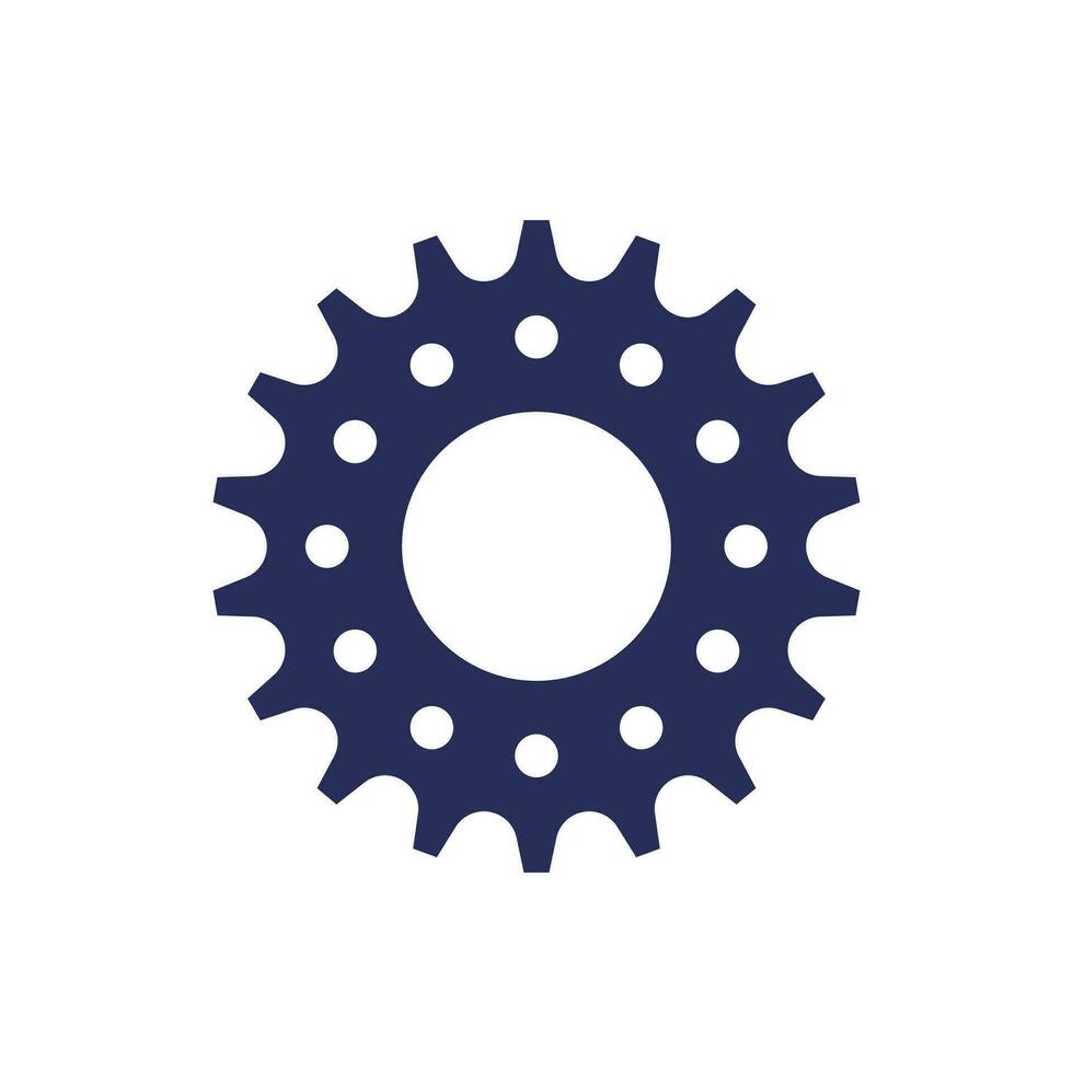 Bicycle gear or sprocket icon on white vector