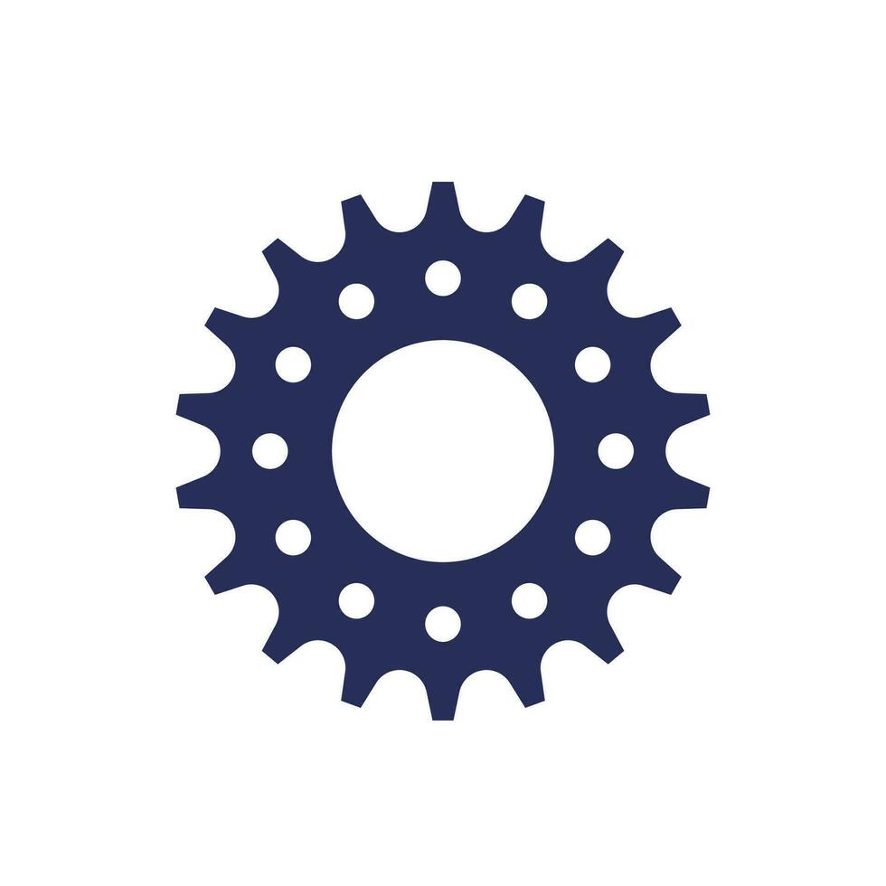 Bicycle gear or sprocket icon on white vector