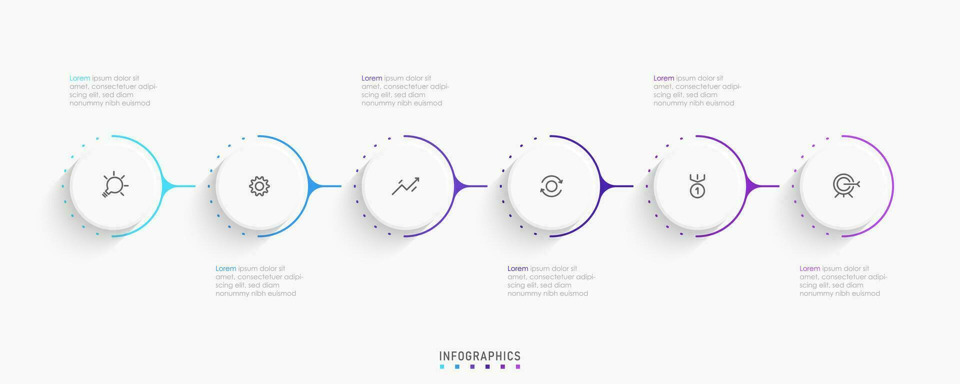 Vector Infographic label design template with icons and 6 options or steps. Can be used for process diagram, presentations, workflow layout, banner, flow chart, info graph.
