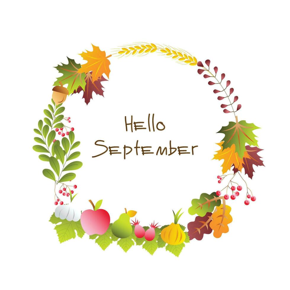 Fall wreath poster vector