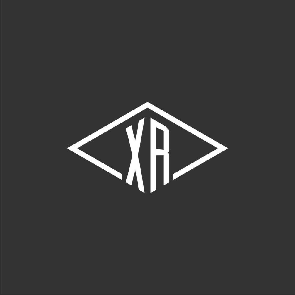 Initials XR logo monogram with simple diamond line style design vector