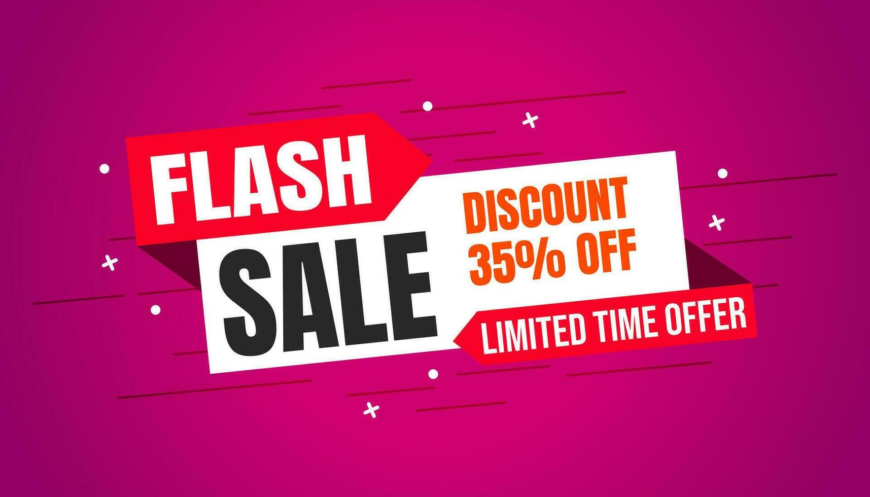 flash sale promotion discount banner template vector