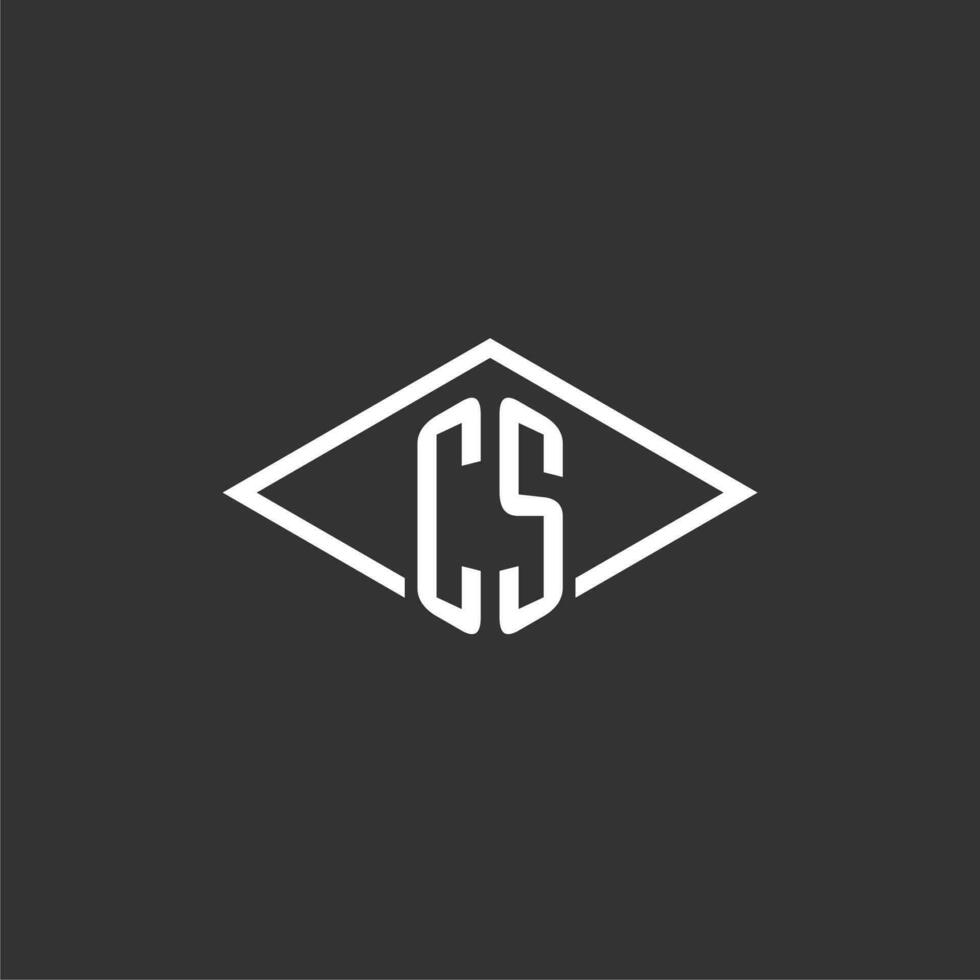 Initials CS logo monogram with simple diamond line style design vector