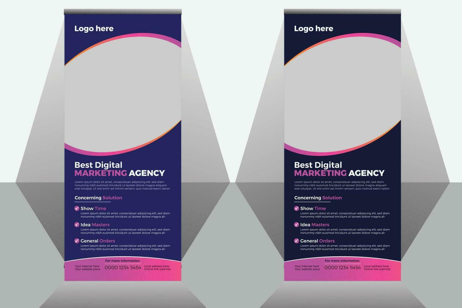 Corporate business marketing roll up banner template. vector