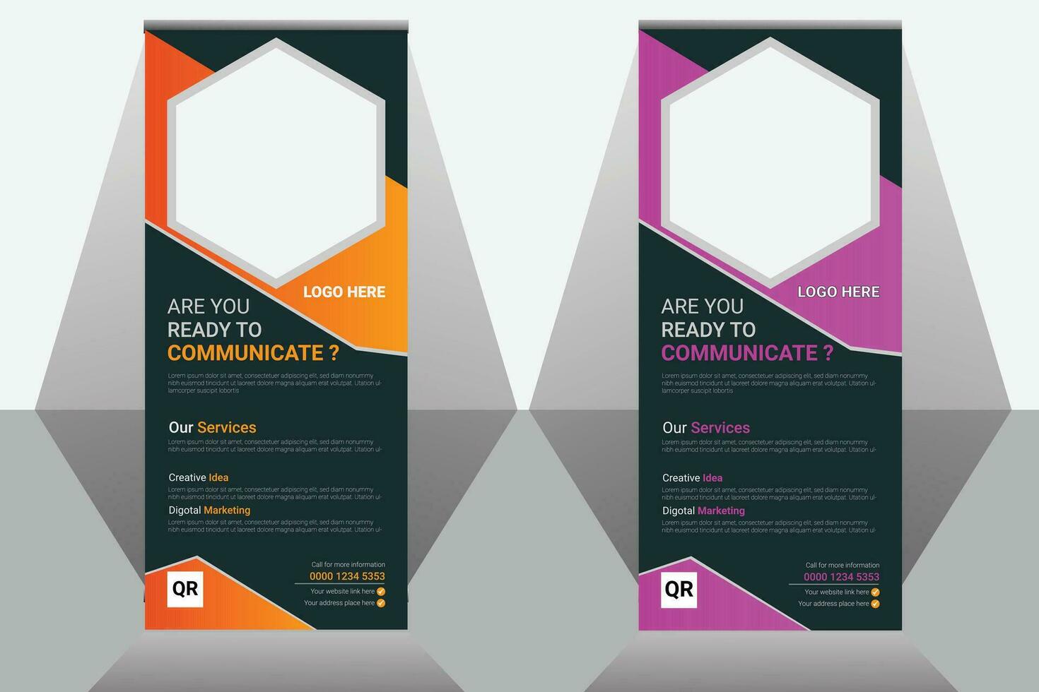 Corporate business marketing roll up banner template. vector