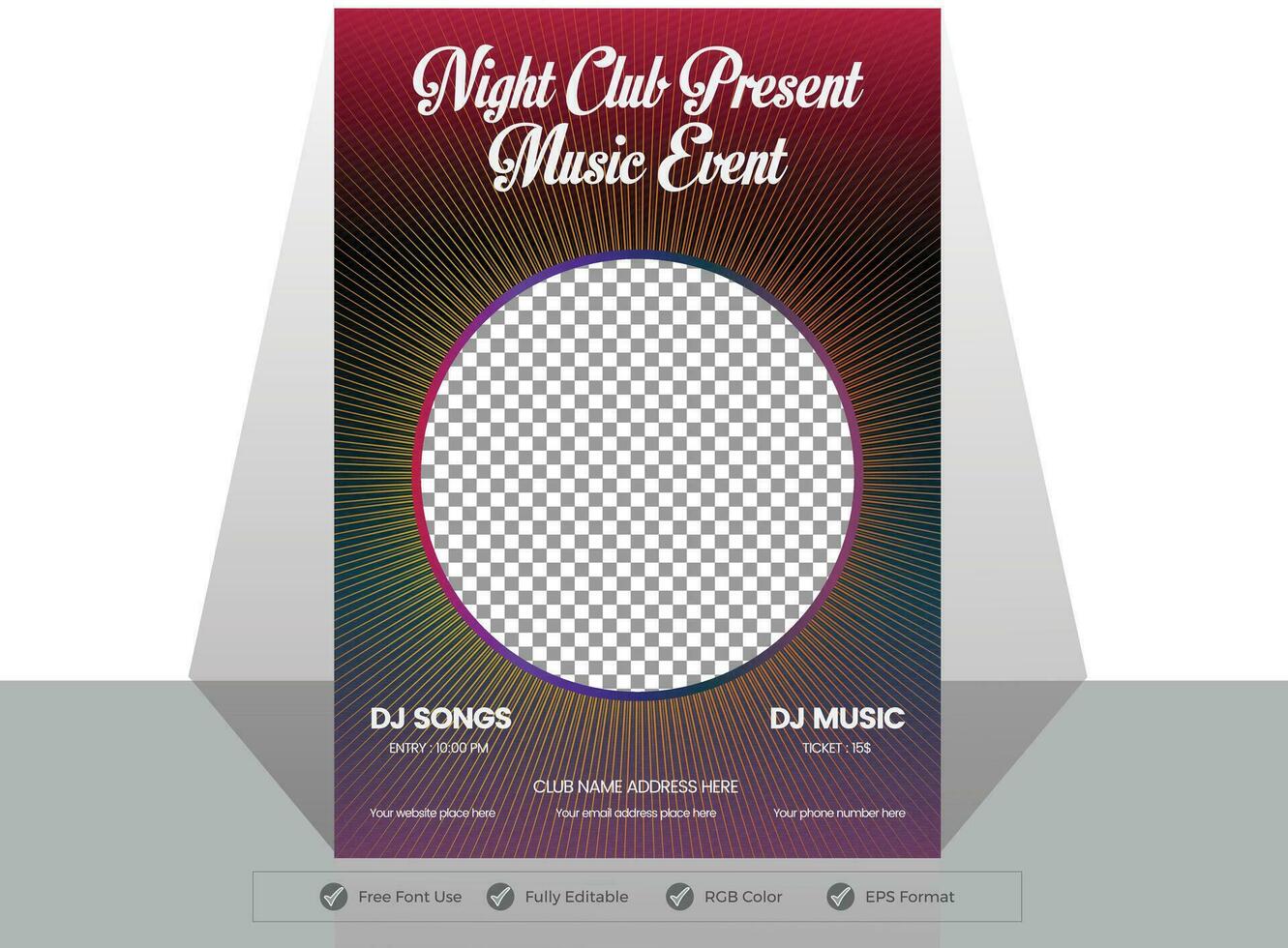 Music festival party flyer template. vector