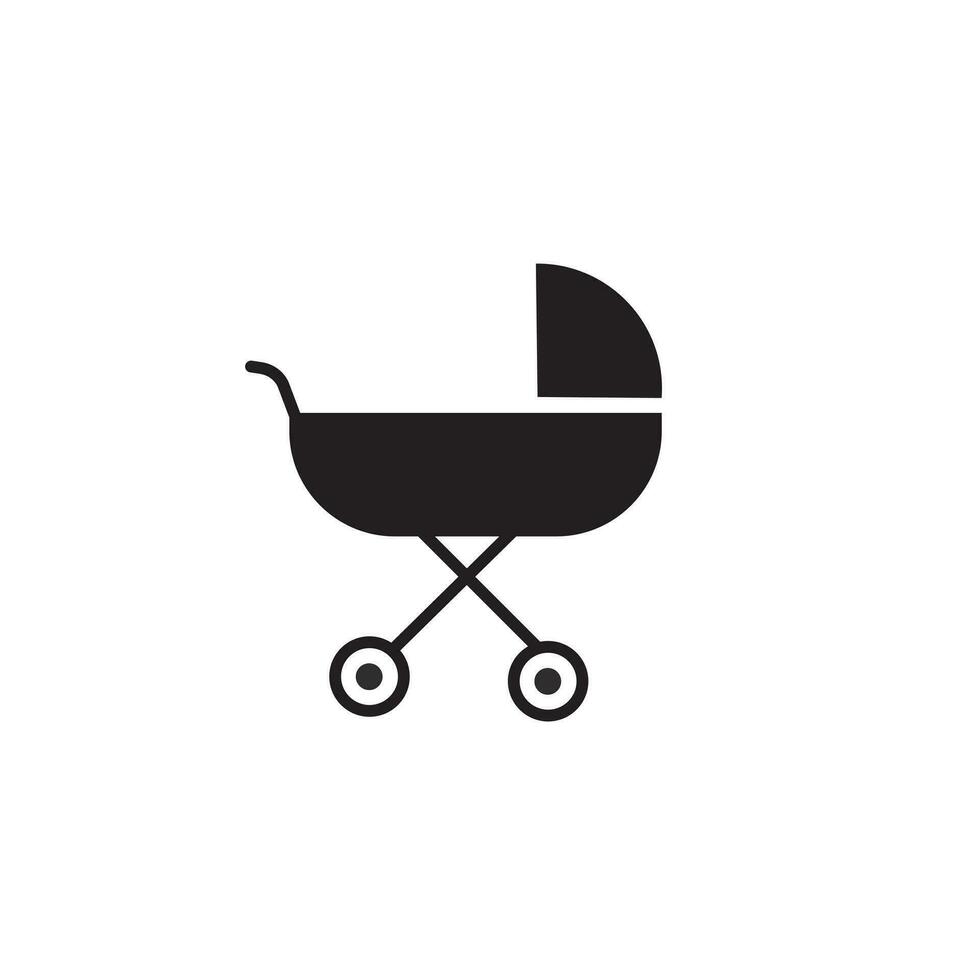 baby carriage, baby pram, stroller. Vector illustration.