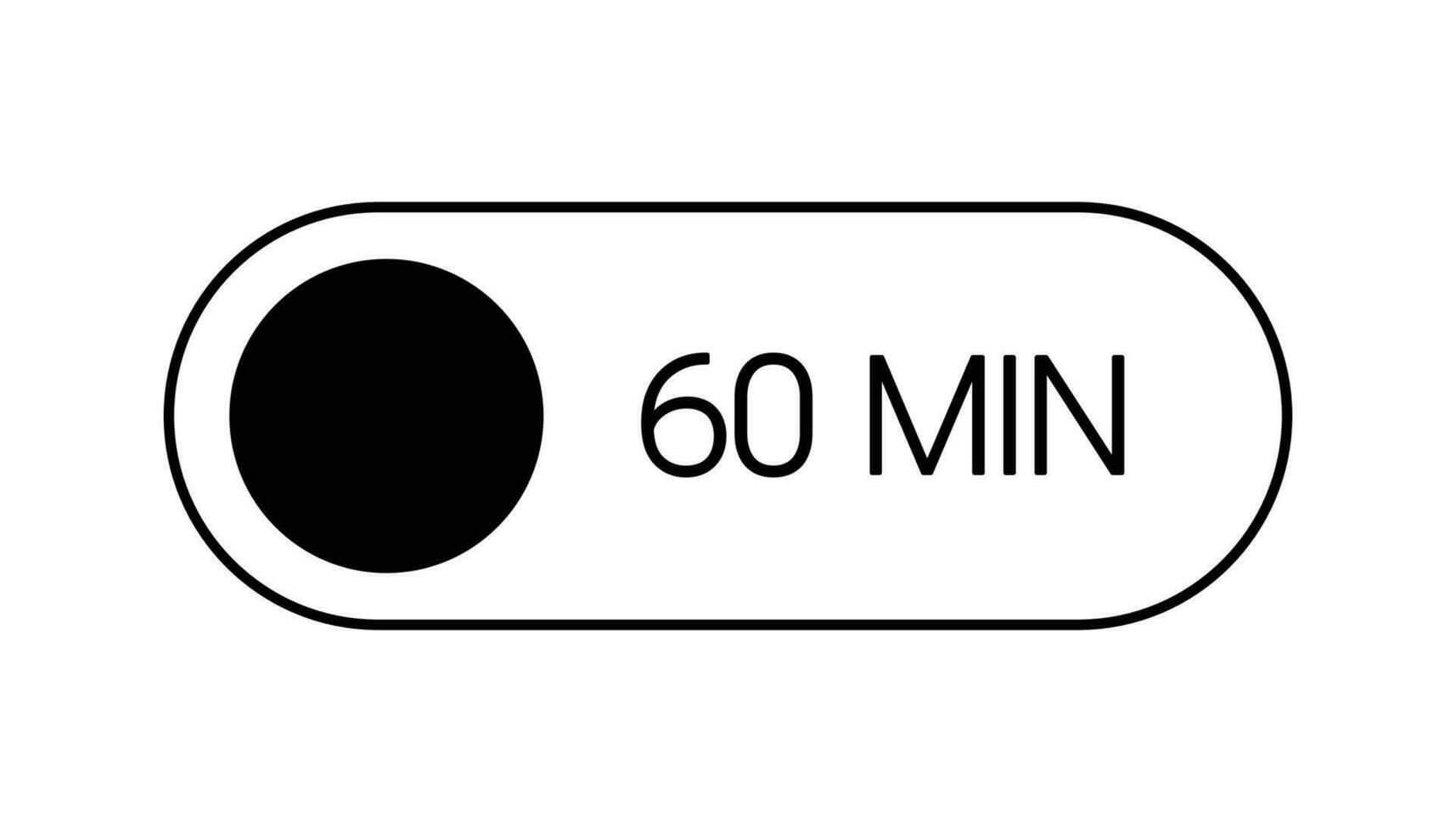 60 Minutes Timer Icon, Modern Minimal Design. Isolated Vector