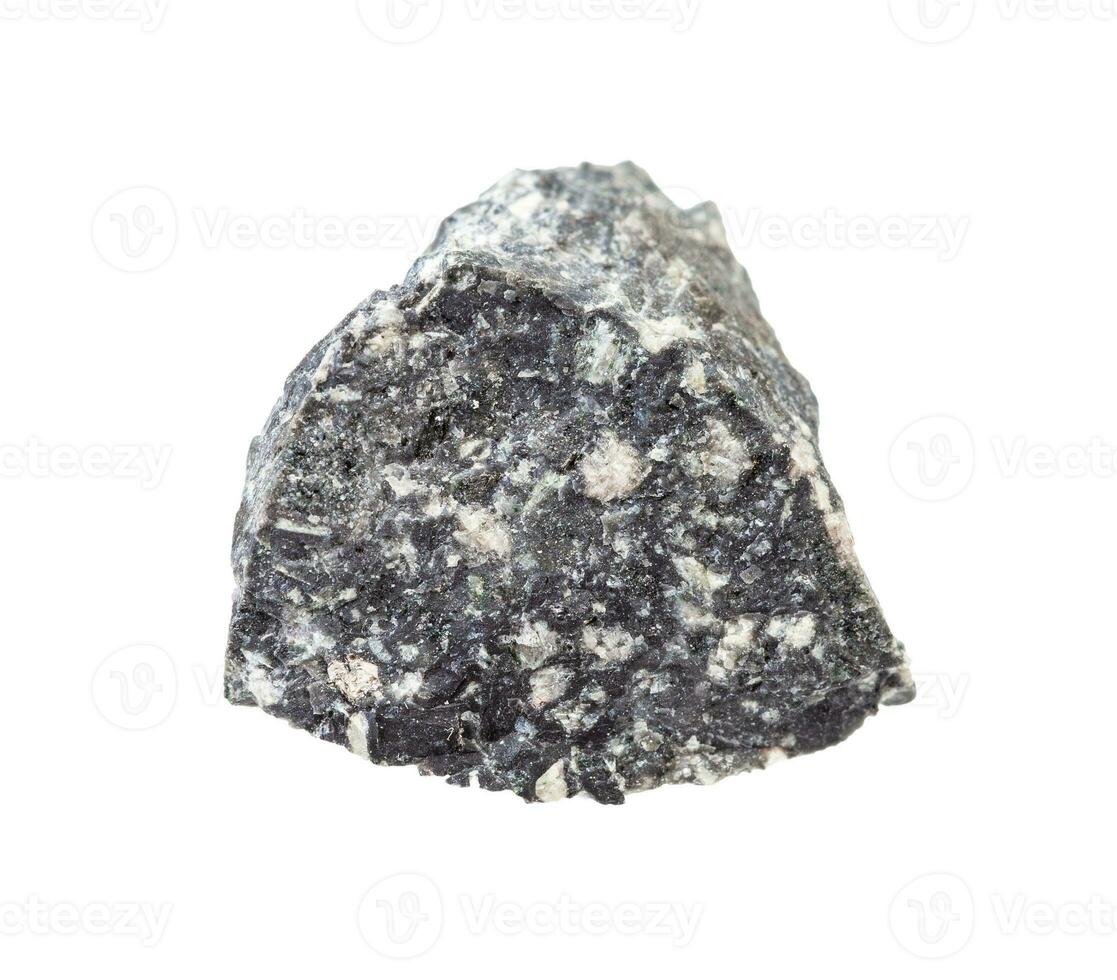 unpolished andesite rock isolated on white photo