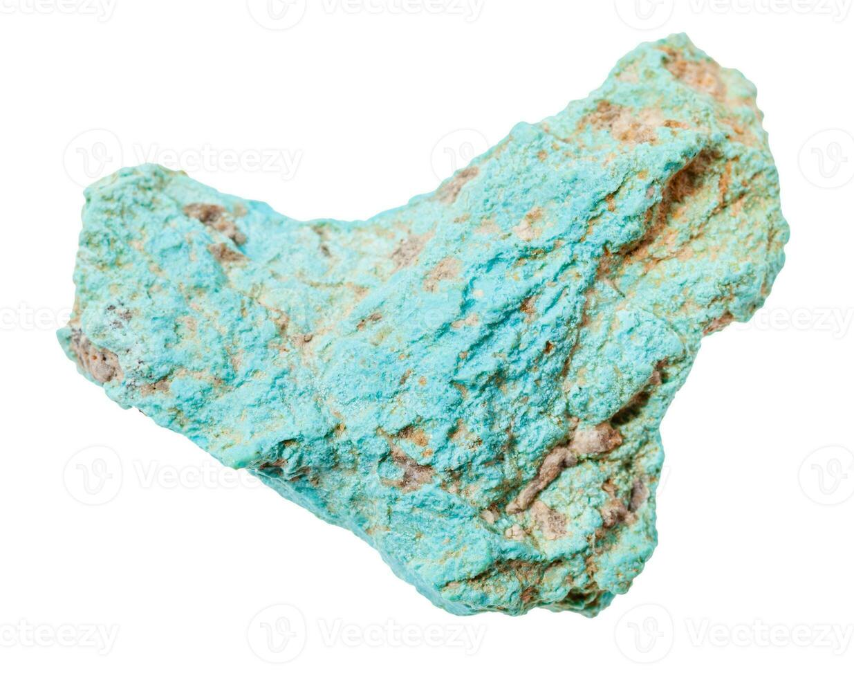 rough Turquoise rock isolated on white photo