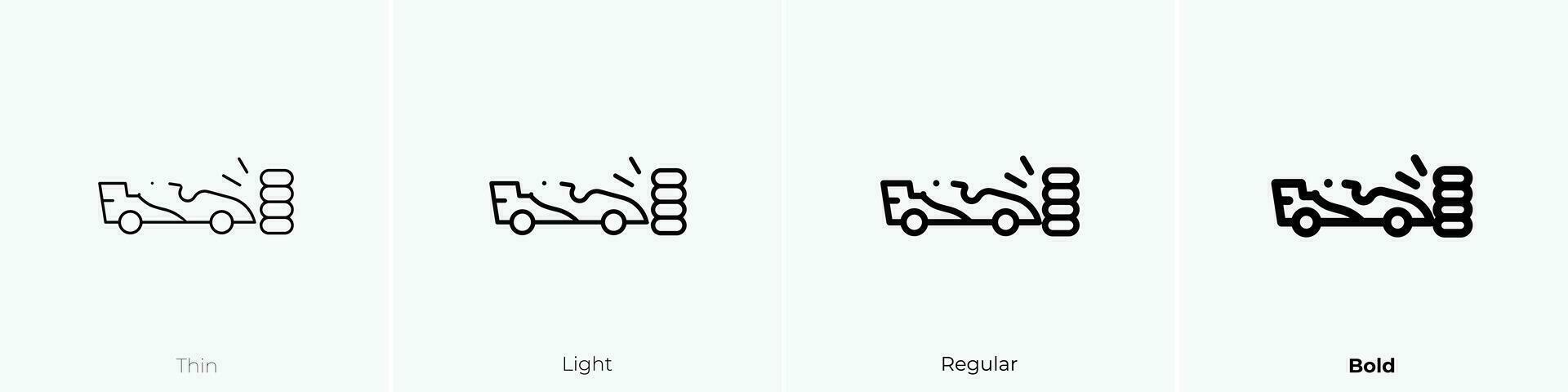 accident icon. Thin, Light, Regular And Bold style design isolated on white background vector