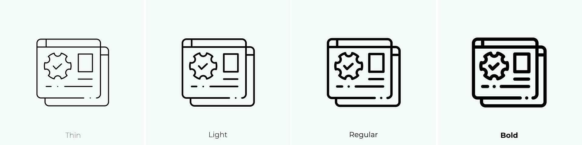 access icon. Thin, Light, Regular And Bold style design isolated on white background vector